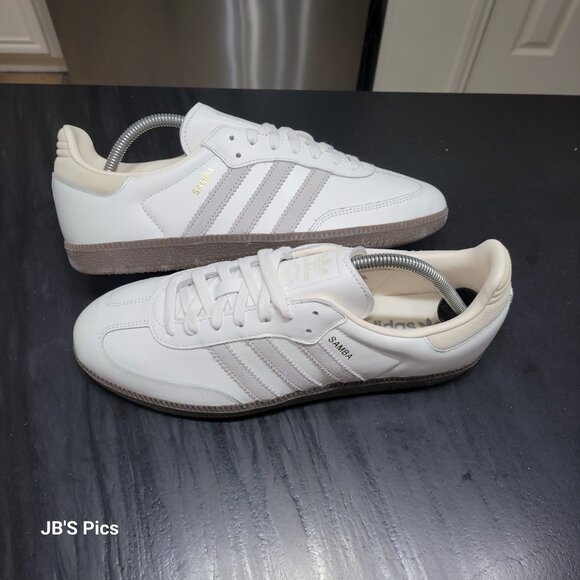 Adidas Samba Men’s Size 10 Originals OG White Grey Cream Gum Sneakers IH4880 - Picture 2 of 16